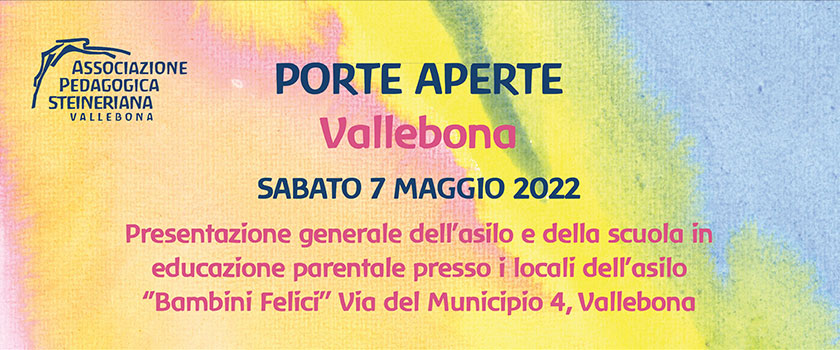 associazione pedagogica steineriana vallebona porte aperte maggio 2022